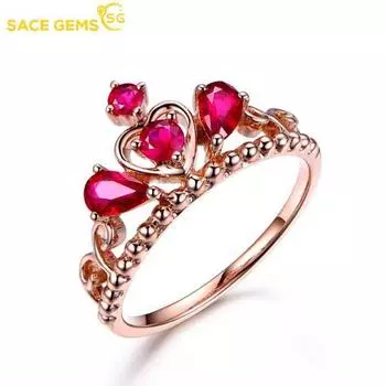 SACE GEMS классическая корона из медного сплава Mei красный циркон кольцо женские украшения свадебное обещание вечерние подарок open