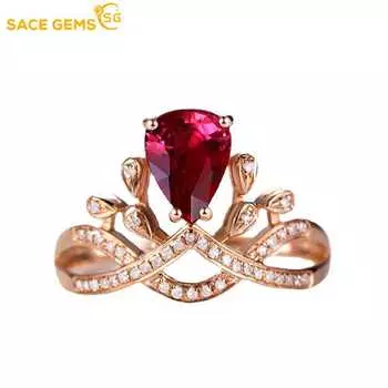 SACE GEMS Классическая Корона в форме капли воды Кольцо с цирконом Женские украшения Свадебное обещание Подарок на вечеринку open