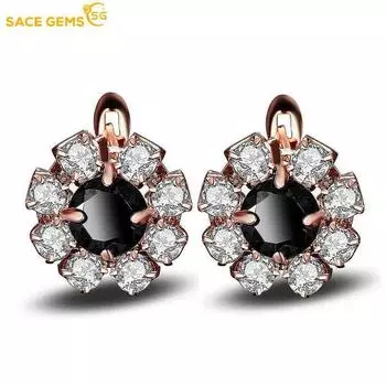 SACE GEMS классические цветы медный сплав циркон серьги для женщин подарки на свадьбу розового золота