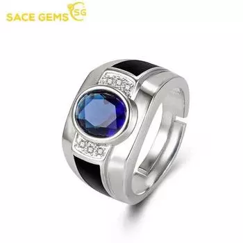 SACE GEMS, классические мужские кольца из медного сплава с цирконом, ювелирные изделия, свадебный подарок, вечеринка open синий