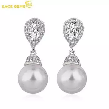 SACE GEMS, классические ретро серьги с каплями воды из медного сплава, белые, синие, розовые, розовые, с цирконом, серьги для женщин, подарки для свадебной вечеринки белый