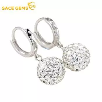 SACE GEMS классические серьги из медного сплава с цирконом для женщин, подарки на свадьбу белого золота