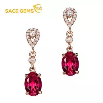 SACE GEMS классические серьги из медного сплава с цирконом для женщин, подарки на свадьбу красный
