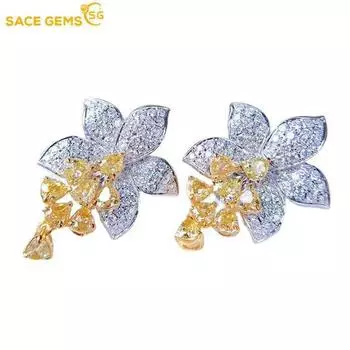 SACE GEMS классические серьги из медного сплава с цирконом для женщин, подарки на свадьбу жёлтый