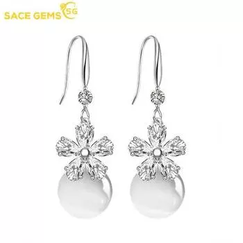 SACE GEMS классические серьги из медного сплава с цирконом для женщин, подарки на свадьбу