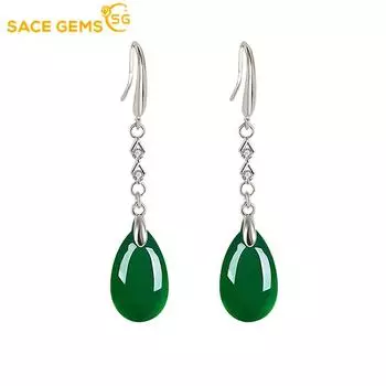 SACE GEMS классические серьги из медного сплава с цирконом для женщин, подарки на свадьбу зелёный