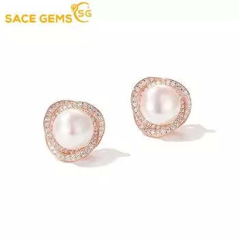 SACE GEMS классические серьги из медного сплава с цирконом для женщин, подарки на свадьбу белого золота