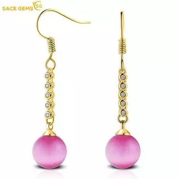 SACE GEMS классические серьги из медного сплава с цирконом для женщин, подарки на свадьбу белый