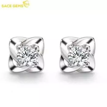 SACE GEMS классические серьги из медного сплава с цирконом для женщин, подарки на свадьбу белый