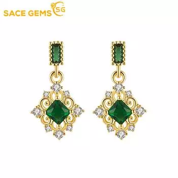 SACE GEMS классические серьги из медного сплава с цирконом для женщин, подарки на свадьбу золотой