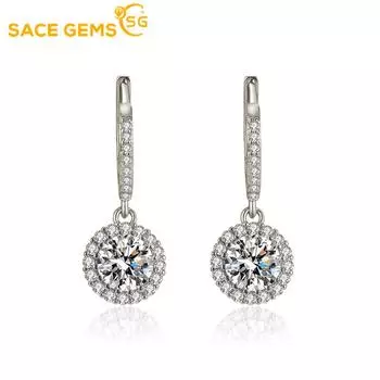 SACE GEMS классические серьги из медного сплава с цирконом для женщин, подарки на свадьбу белого золота