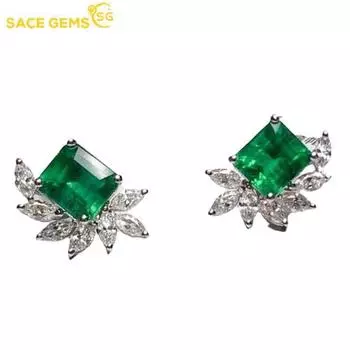 SACE GEMS классические серьги из медного сплава с цирконом для женщин, подарки на свадьбу зелёный
