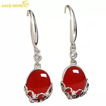 SACE GEMS классические серьги из медного сплава с цирконом для женщин, подарки на свадьбу красный