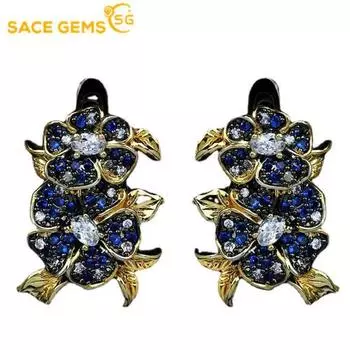 SACE GEMS классические серьги из медного сплава с цирконом для женщин, подарки на свадьбу синий