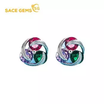 SACE GEMS классические серьги из медного сплава с цирконом для женщин, подарки на свадьбу белый