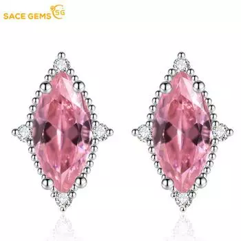 SACE GEMS классические серьги из медного сплава с цирконом для женщин, подарки на свадьбу розовый