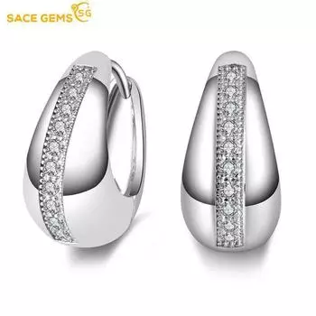 SACE GEMS классические серьги из медного сплава с цирконом для женщин, подарки на свадьбу белый