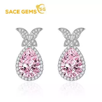 SACE GEMS классические серьги из медного сплава с цирконом для женщин, подарки на свадьбу розовый