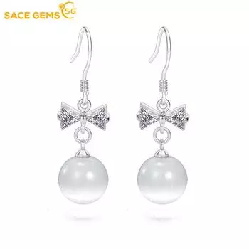 SACE GEMS классические серьги из медного сплава с цирконом для женщин, подарки на свадьбу белый