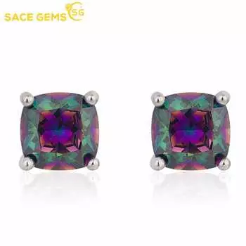 SACE GEMS классические серьги из медного сплава квадратные розового цвета с цирконом для женщин подарки на свадьбу розовый