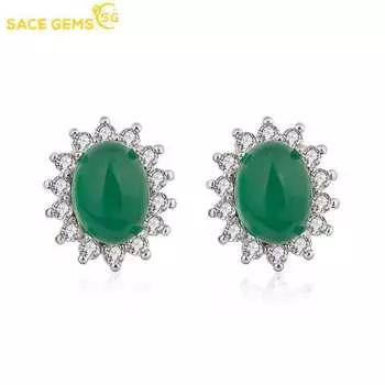 SACE GEMS классические восстанавливающие древние серьги из медного сплава с цирконом для женщин, подарки на свадьбу зелёный
