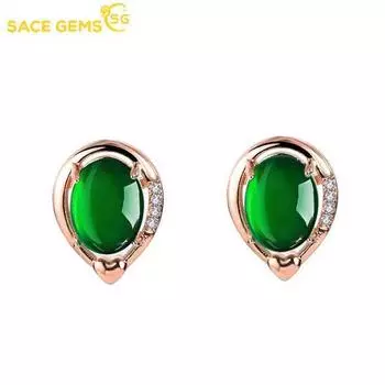 SACE GEMS классические восстанавливающие древние способы капли зеленой воды в форме медного сплава циркониевые серьги для женщин подарки на свадьбу зелёный