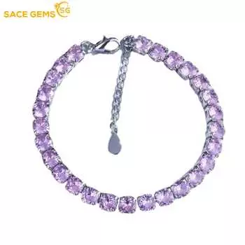 SACE GEMS классический медный сплав 16 см + 3 см браслет с розовым цирконием женские украшения свадебное обещание подарок для вечеринки розовый
