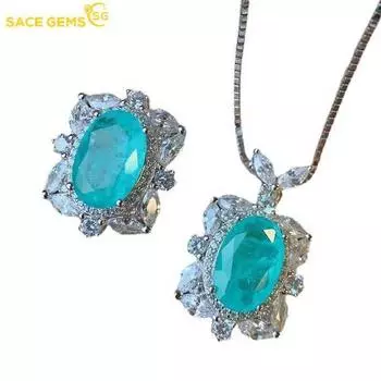 SACE GEMS классический медный сплав циркон кольцо кулон ожерелье наборы ювелирных изделий подарки для свадебной вечеринки open синий