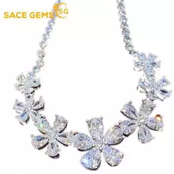 SACE GEMS классический медный сплав циркон женский кулон ожерелье модный подарок белый
