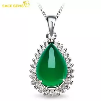 SACE GEMS классический медный сплав циркон женский кулон ожерелье модный подарок зелёный