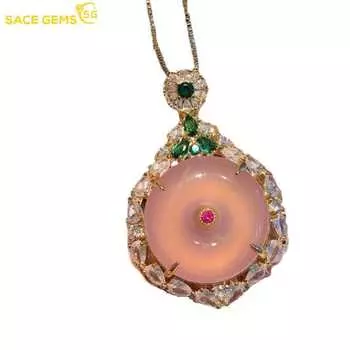 SACE GEMS классический медный сплав циркон женский кулон ожерелье модный подарок розовый