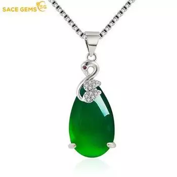 SACE GEMS классический медный сплав циркон женский кулон ожерелье модный подарок зелёный