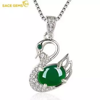 SACE GEMS классический медный сплав циркон женское ожерелье с подвеской в виде лебедя модный подарок зелёный