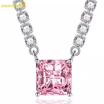 SACE GEMS классический роскошный циркон женский кулон ожерелье ювелирные изделия свадебный подарок для вечеринки розовый