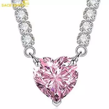 SACE GEMS классический роскошный циркон женский кулон ожерелье ювелирные изделия свадебный подарок для вечеринки розовый