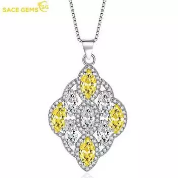 SACE GEMS классический роскошный циркон женский кулон ожерелье ювелирные изделия свадебный подарок для вечеринки жёлтый