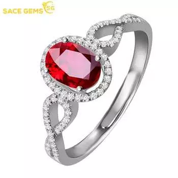 SACE GEMS классический сплав овальный медный сплав красный циркон кольцо женские украшения свадебное обещание вечерние подарок open