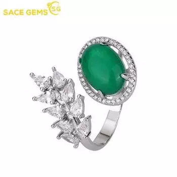 SACE GEMS, классический тренд, медный сплав, цвет 10*14 мм, кольцо с цирконом, женские украшения, свадебное обещание, подарок для вечеринки open