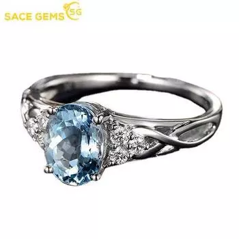 SACE GEMS классическое кольцо из медного сплава с синим цирконом женские ювелирные изделия свадебный подарок для вечеринки open синий