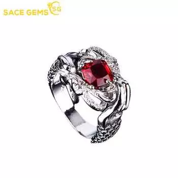 SACE GEMS классическое кольцо из медного сплава с цирконом женские ювелирные изделия свадебный подарок для вечеринки 6 красный