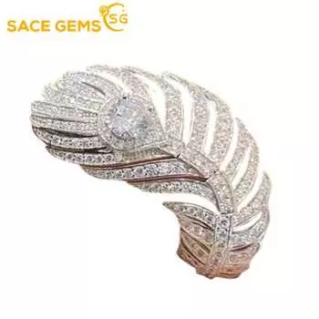 SACE GEMS классическое кольцо из медного сплава с цирконом женские ювелирные изделия свадебный подарок для вечеринки Open белый