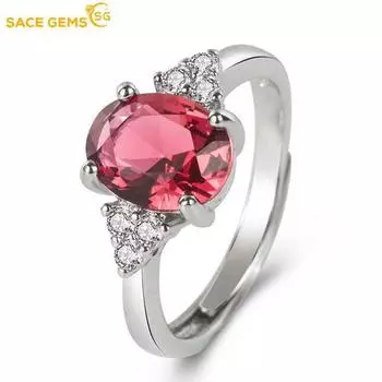 SACE GEMS классическое кольцо из медного сплава с цирконом женские ювелирные изделия свадебный подарок для вечеринки open красный
