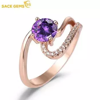SACE GEMS классическое кольцо из медного сплава с цирконом женские ювелирные изделия свадебный подарок для вечеринки 6