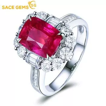 SACE GEMS классическое кольцо из медного сплава с цирконом женские ювелирные изделия свадебный подарок для вечеринки open красный