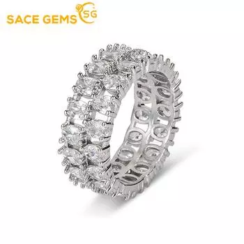 SACE GEMS классическое кольцо из медного сплава с цирконом женские ювелирные изделия свадебный подарок для вечеринки 6 белый