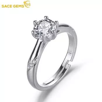SACE GEMS классическое кольцо из медного сплава с цирконом женские ювелирные изделия свадебный подарок для вечеринки open