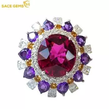 SACE GEMS классическое кольцо из медного сплава с цирконом женские ювелирные изделия свадебный подарок для вечеринки open разноцветный