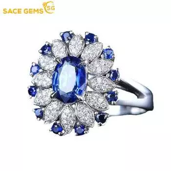 SACE GEMS классическое кольцо из медного сплава с цирконом женские ювелирные изделия свадебный подарок для вечеринки Open синий