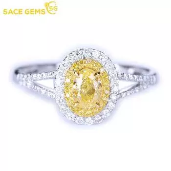 SACE GEMS, классическое кольцо из медного сплава, желтое овальное кольцо с цирконом, женские украшения, свадебный подарок, вечеринка open