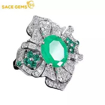 SACE GEMS классическое кольцо из медного сплава с цирконом женские ювелирные изделия свадебный подарок для вечеринки зелёный